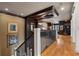 Staircase with hardwood floors and dark wood trim exudes quality construction and timeless appeal at 77 Peachtree Ne Pl # 608, Atlanta, GA 30309
