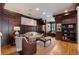 Comfortable living room boasting hardwood floors, dark wood trim, and custom built-ins for added luxury at 77 Peachtree Ne Pl # 608, Atlanta, GA 30309