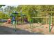 Colorful playground with slides and swings, surrounded by trees in a safe play area at 235 Laurel Vista Dr, Canton, GA 30114