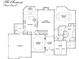 Detailed first-floor blueprint displays kitchen, owners' suite, and garage layout of The Chestnut model at 295 River Laurel Way, Woodstock, GA 30188
