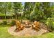 Outdoor firepit area with stone patio and seating, perfect for entertaining at 4779 Moon Hollow Ct, Buford, GA 30519
