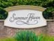 Summer Haven community sign with brick base and lush landscaping at 4779 Moon Hollow Ct, Buford, GA 30519