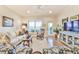 Bright living room with hardwood floors, comfortable seating, a large window, and TV at 5641 Tisbury Ct, Hoschton, GA 30548
