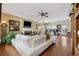 Spacious living room showcasing an open layout with views of the dining area and fireplace at 2229 Polder Way, Austell, GA 30168