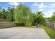 The backyard has a concrete patio area, mature landscaping, and is surrounded by a wood fence at 925 Hill Se St, Atlanta, GA 30315