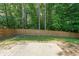 Backyard featuring a well-kept lawn, a wooden fence, and mature trees providing ample privacy at 2889 Estuary Dr, Acworth, GA 30101