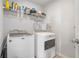 Convenient laundry room with washer, dryer and storage shelf at 3399 In Bloom Way, Auburn, GA 30011