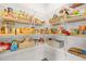 Organized walk-in pantry with shelving and storage baskets for ample food storage at 1606 Chancery Ln, Lithia Springs, GA 30122