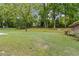 Expansive backyard featuring lush green grass and mature trees, great for outdoor activities at 509 Woodland Ln, Lawrenceville, GA 30043