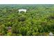 An aerial view of lush forestry that leads to a lake at 569 Hale Mountain Ct, Hiram, GA 30141