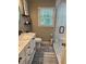 Stylish bathroom featuring a glass enclosed shower and a patterned tile floor at 4586 Smoke Rise Ln, Marietta, GA 30062