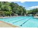 Large outdoor swimming pool with lounge chairs and umbrellas, ideal for relaxation and recreation at 4586 Smoke Rise Ln, Marietta, GA 30062
