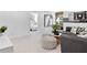 Finished basement with a comfortable seating area, stylish decor, and modern lighting at 5230 Hyde Rd, Cumming, GA 30040
