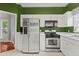 Bright kitchen with white cabinets, stainless steel appliances, and a view to the next room at 1145 Cool Springs Nw Dr, Kennesaw, GA 30144