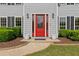 Elegant front door with decorative glass and sidelights, framed by black shutters at 406 Mount Vernon Ct, Woodstock, GA 30189