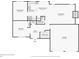 Layout of the home featuring the kitchen, living room, bedrooms, dining room, and garage with labeled dimensions at 1745 Fairburn Dr, Cumming, GA 30040