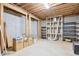 Unfinished basement area featuring a concrete foundation and exposed utilities at 305 High Branch Way, Roswell, GA 30075