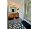 This bathroom features a shower and a decorative tile floor at 4832 Batiste Nw Ln, Acworth, GA 30101