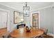Well-lit dining room with a wooden table, modern chandelier, and stylish decor at 25 Standish Nw Ave, Atlanta, GA 30309