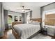 Bright bedroom with a ceiling fan and a wooden-frame bed with an abundance of natural light at 3668 Spring St, Chamblee, GA 30341