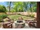 Backyard featuring a stone fire pit with Adirondack chairs, perfect for relaxation and entertaining at 3668 Spring St, Chamblee, GA 30341