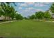 Expansive green space surrounded by trees and neighborhood homes at 569 Mirrormont Se Dr, Smyrna, GA 30080