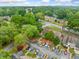 Aerial shot of a complex with a parking area, surrounded by lush trees at 3765 Windsor Cir, Clarkston, GA 30021