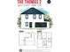 The Thomas 2 model shows a charming two-story home with a dark roof and a two-car garage at 30 Yellow Brick Way, Covington, GA 30014