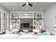 Cozy living room with a stone fireplace, built-in shelves, and comfortable seating area at 610 Valley Green Trce, Marietta, GA 30068
