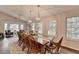 Elegant dining room with hardwood floors, chandelier lighting, and windows with natural light at 443 Lakeshore Dr, Berkeley Lake, GA 30096