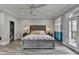 Main bedroom featuring a spacious layout, a walk-in closet, and a view of the backyard at 443 Lakeshore Dr, Berkeley Lake, GA 30096