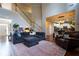 Spacious living room open floor plan with hardwood floors and staircase at 120 Clifford Ct, Canton, GA 30115