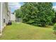 Spacious backyard with a lush green lawn and mature trees, offering ample space at 4015 Soaring Dr, Douglasville, GA 30135