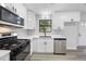 Kitchen features stainless steel appliances, gas range, a black sink, and white shaker cabinets at 2246 Hightrail Ct, Lithonia, GA 30058