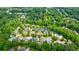 Aerial view of a residential community nestled among lush green trees at 510 Belada Blvd, Atlanta, GA 30342