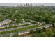 Lush, green townhome community with mature trees and landscaping and a downtown skyline at 732 Province Se Pl, Atlanta, GA 30312
