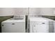 Bright laundry area featuring a white Maytag washer and dryer set with tiled backsplash at 1520 Windsong Park Dr, Dacula, GA 30019