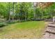 Expansive backyard with level lawn area ideal for recreation, plus a trampoline at 2140 Azalea Dr, Roswell, GA 30075