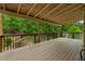 Large wooden deck overlooking a lush green backyard, ideal for outdoor entertaining and relaxation at 3850 Pilgrim Mill Rd, Cumming, GA 30041
