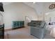 Spacious living room with a vaulted ceiling, recessed lighting, and hardwood floors at 3850 Pilgrim Mill Rd, Cumming, GA 30041