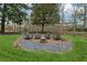 Backyard seating area with chairs around a fire pit at 650 Hunterhill Ct, Roswell, GA 30075