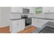 Close-up of a modern kitchen with stainless steel appliances and stylish countertops at 472 Rigby Ne St, Marietta, GA 30060