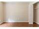 Bedroom features closet with hardwood flooring at 6416 Vicksburg Nw Ct, Acworth, GA 30101