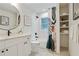 Renovated bathroom featuring a modern vanity and shower-tub combination at 1221 Oakfield Se Dr, Atlanta, GA 30316