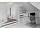 This home office features built-in cabinets, shelving, carpeted floors, and ample light at 3341 Cranmore Chase, Marietta, GA 30066