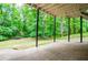 An outdoor patio with view of a large grassy backyard at 9691 Squirrel Wood Run, Douglasville, GA 30135