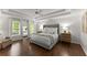 Spacious bedroom with tray ceilings, large windows, and hardwood floors creates a relaxing retreat at 4295 Parish Trce, Marietta, GA 30066