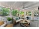 Relaxing screened porch offers a view of the wooded backyard and comfortable seating at 4295 Parish Trce, Marietta, GA 30066