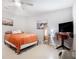 Cozy bedroom featuring a ceiling fan, and light-colored flooring perfect for relaxing after a long day at 3140 Willow Park Dr, Dacula, GA 30019