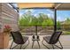 Inviting outdoor seating area on a covered patio with a view of the beautifully landscaped backyard at 7730 Tiberon Pkwy, Cumming, GA 30028